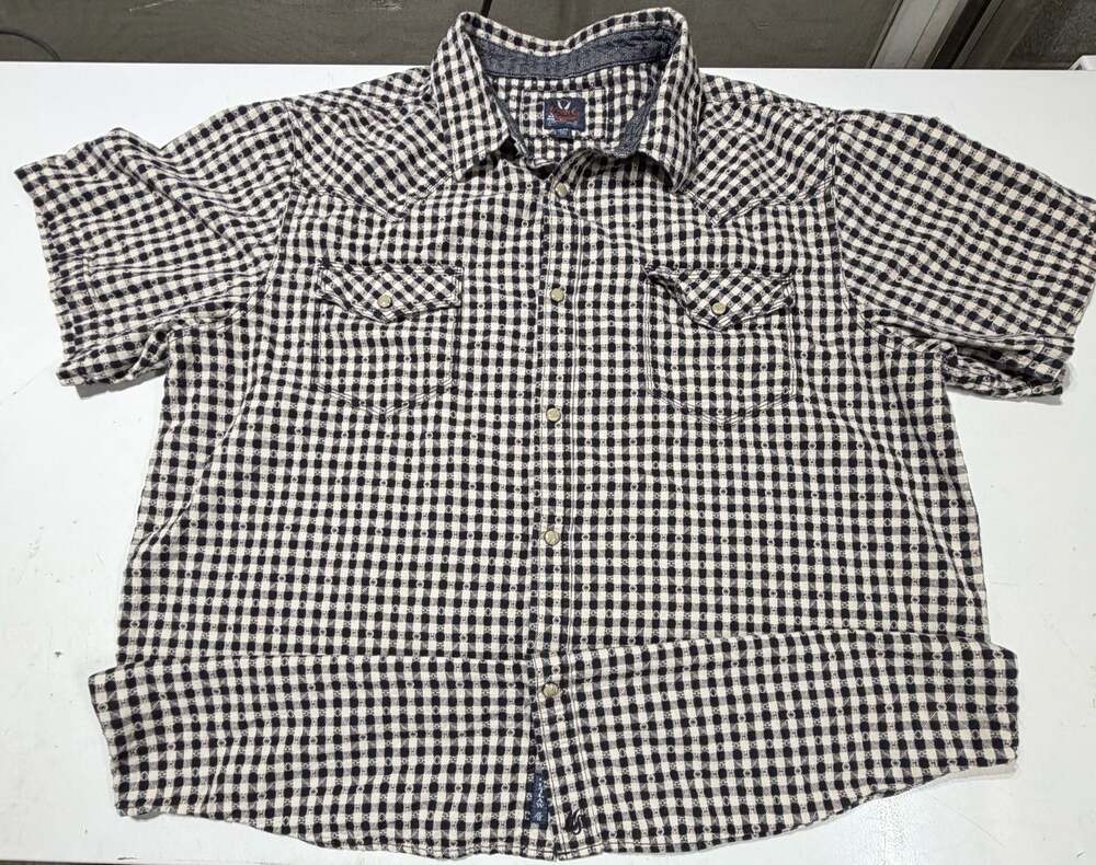Moonshine Spirit by Brad Paisley Men's Gingham Short Sleeve Western Snap Shirt
